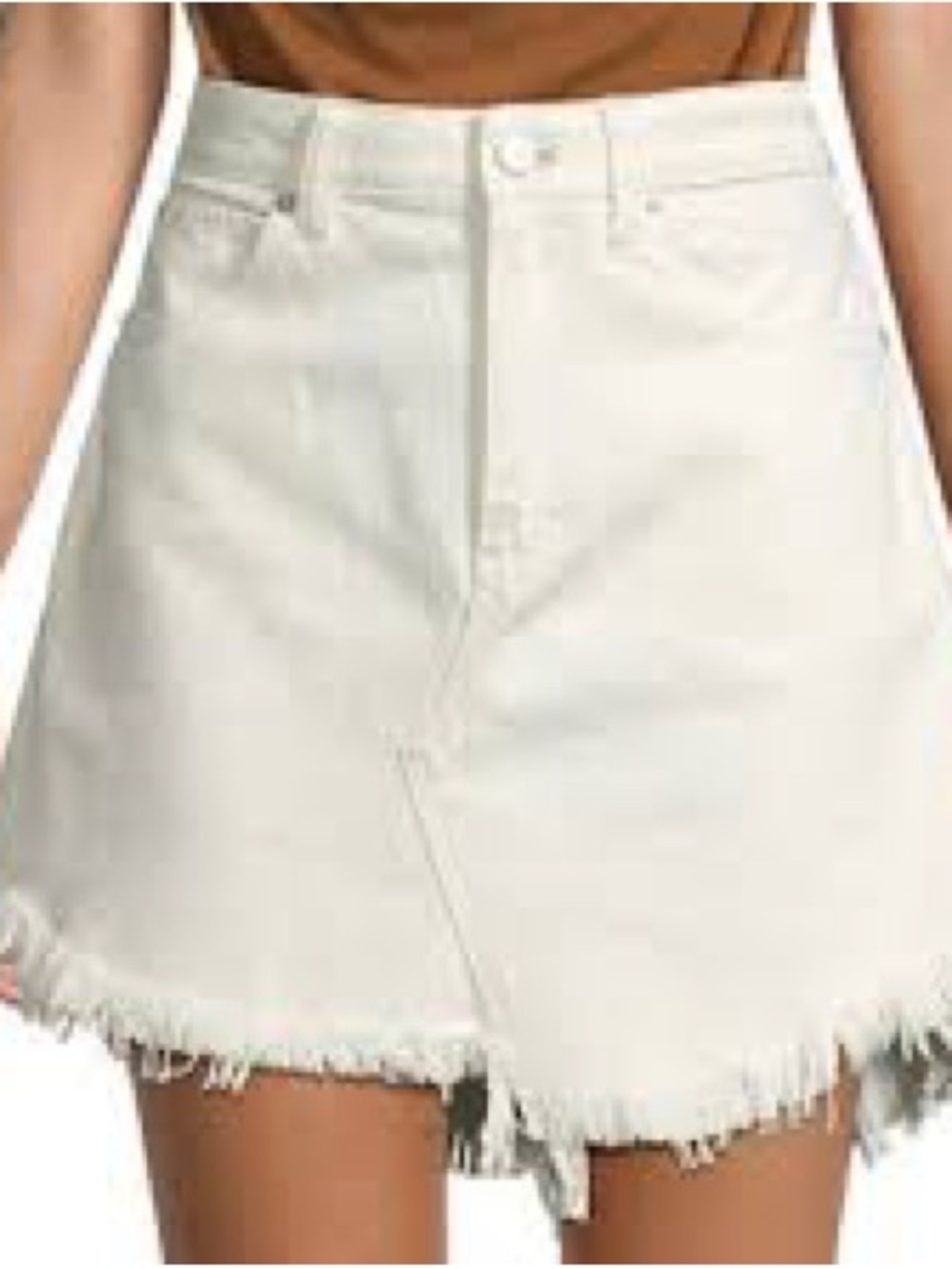 We the Free-  Women’s Cream Denim Frayed Hem skirt